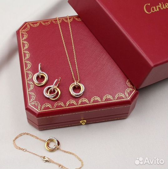 Cartier trinity подвеска серьги