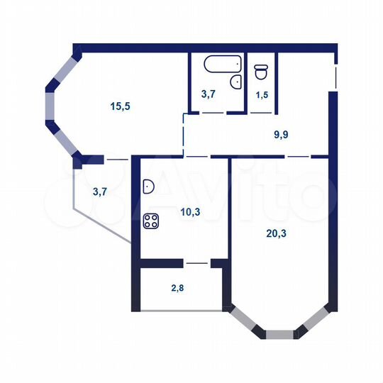 2-к. квартира, 68,5 м², 14/17 эт.