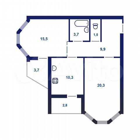 2-к. квартира, 68,5 м², 14/17 эт.