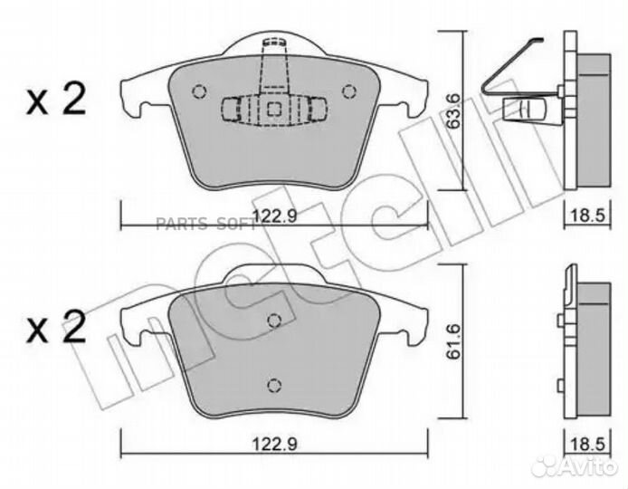 Metelli 22-0688-0 Колодки торм.зад