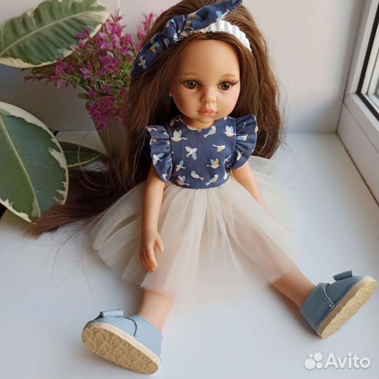 Платье и повязка для куклы Паола Рейна 32-34см