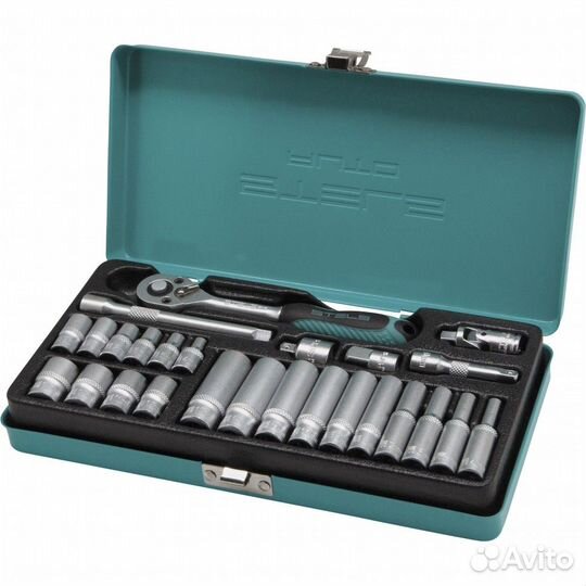 Набор торцевых головок с трещоткой, 1/4, 26 предме