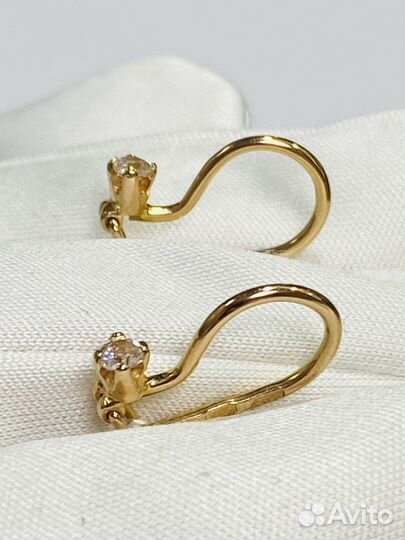 Золотые серьги с фианитами (7500)*