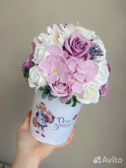 Букет для учителя, мыльные цветы