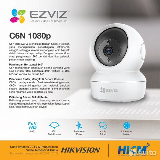 Ezviz C6N Full HD поворотная