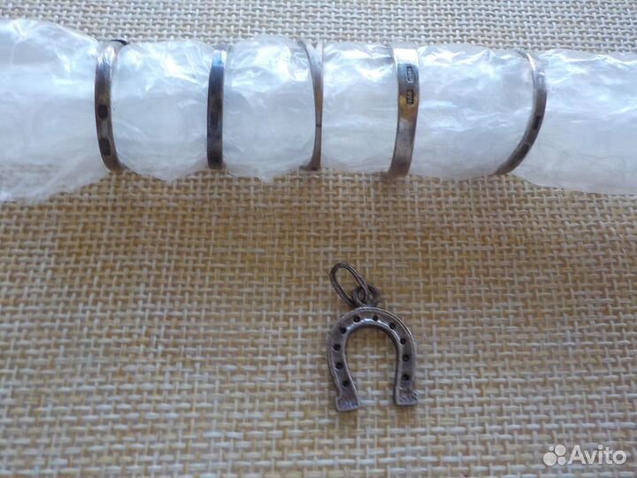 Серебро СССР кулон 925, кольца 875 пробы с звездой