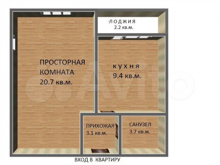 1-к. квартира, 39,1 м², 3/3 эт.