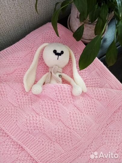 Плед детский вязаный ручная работа