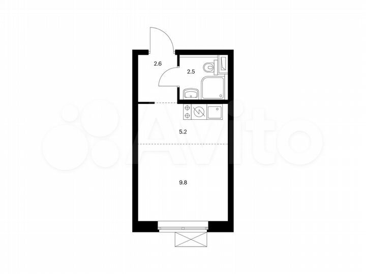 Квартира-студия, 20,1 м², 27/33 эт.