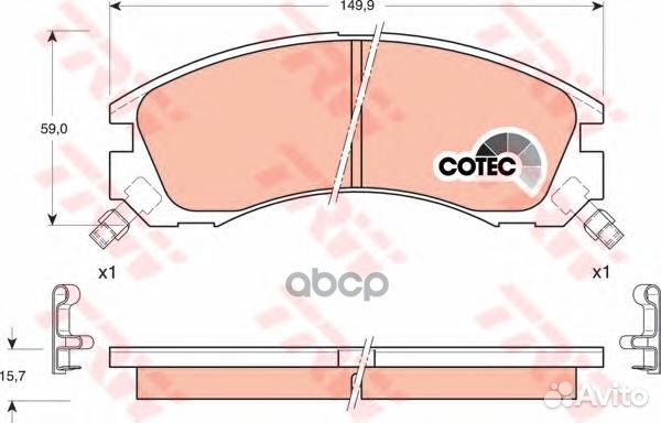 Колодки тормозные дисковые передн mitsubishi: L