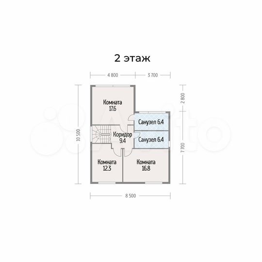 Коттедж 157 м² на участке 10 сот.