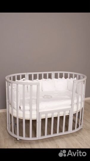 Детская кроватка круглая овальная