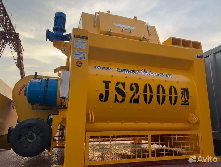 Двухвальный бетоносмеситель со скипом JS-2000