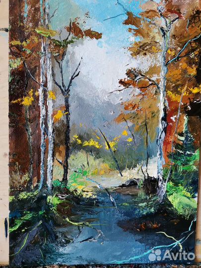 Картина маслом природа холст на картоне