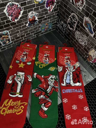 Носки с принтом новогодние