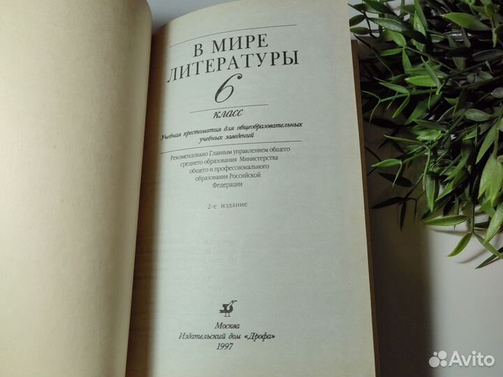 Учебник В мире литературы 6 класс 1997