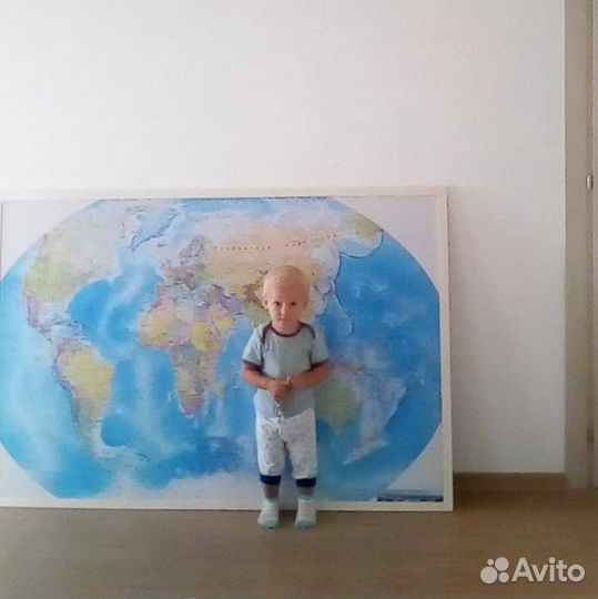 Магнитная доска Карта мира на стену
