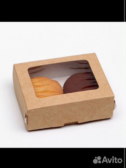 Упаковка\коробка с окном, крафт. 10*8*3,5 см