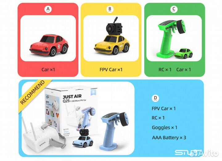 FPV Машинка на радиоуправлении с очками SNT 1:100