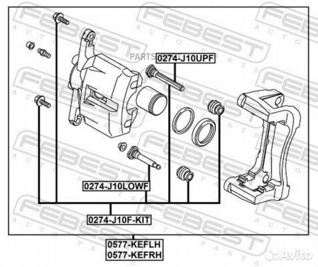 Febest 0577keflh Суппорт тормозной передний левый