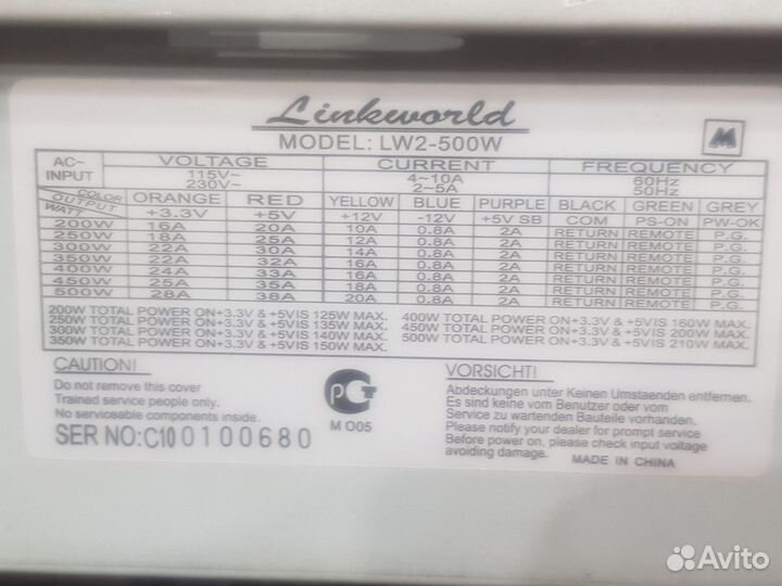 Блок питания для пк 500w