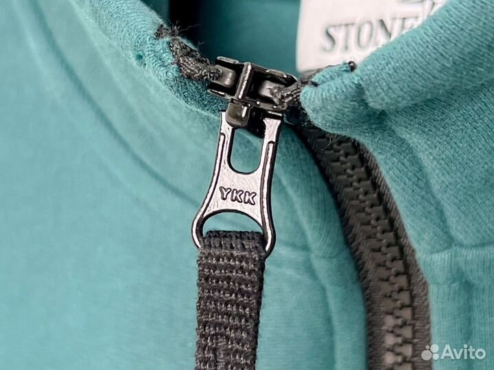 Полу-Зип Свитшот stone island dark teal green 23FW