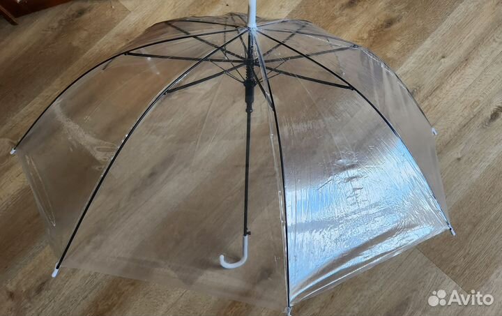 Зонт трость прозрачный