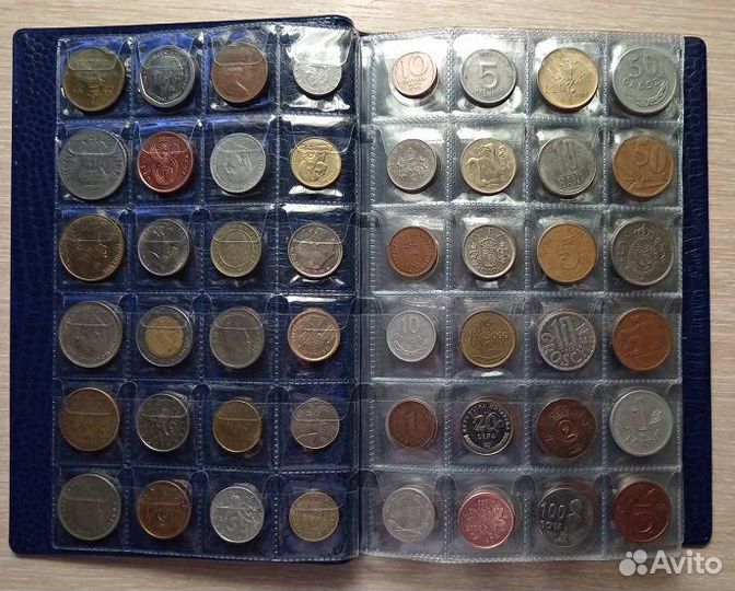 Коллекция иностранных монет без повторов 192шт