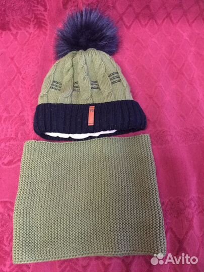 Шапка зимняя детская размер 54-56 и шарф-снуд