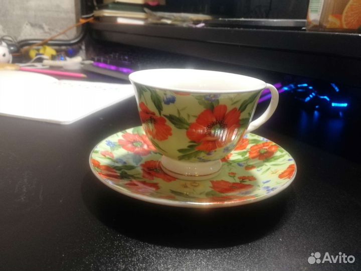 Чашка с блюдцем керамическая