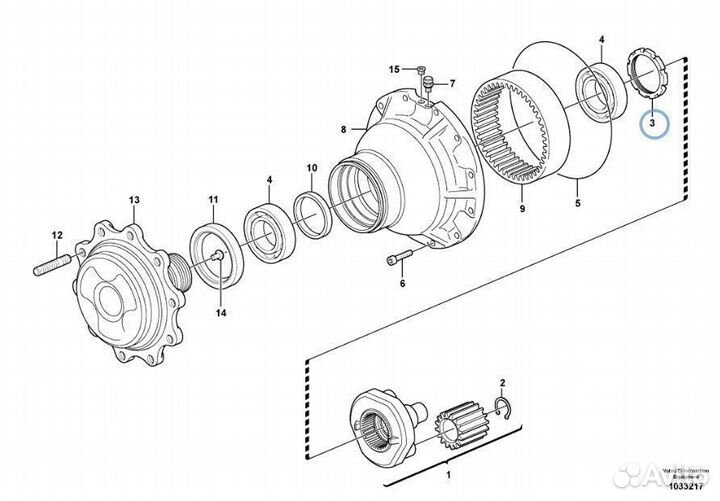 11716595 (VOE11716595) Гайка ступицы стопорная