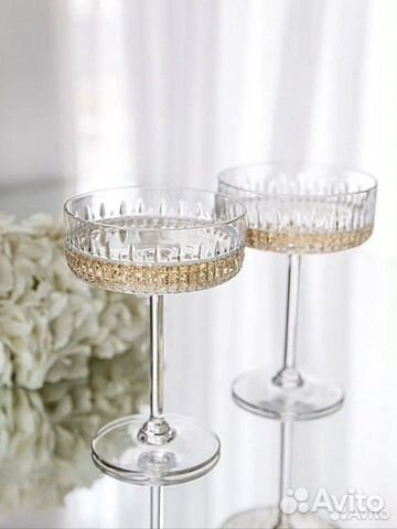 Хрустальные бокалы для шампанского новые 2шт