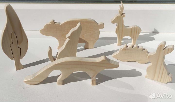 Деревянные фигурки животных