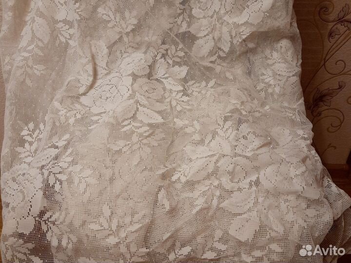 Тюль белая с вышикой