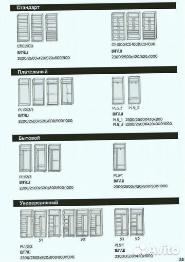 Шкаф модульный трёхдверный