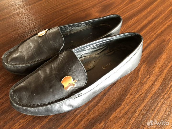 Мокасы черные, нат.кожа для девочки
