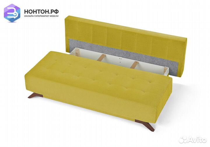 Диван еврокнижка Баден-Баден горчичный