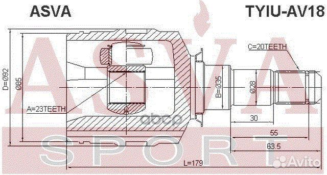 ШРУС внутренний tyiu-AV18 asva