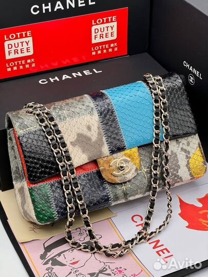 Сумка Chanel python gold кожаная