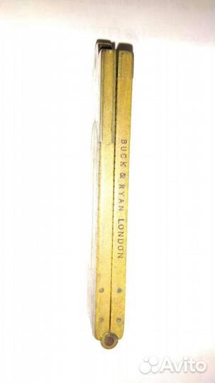 Старинная Линейка 1892г (дерево латунь) London