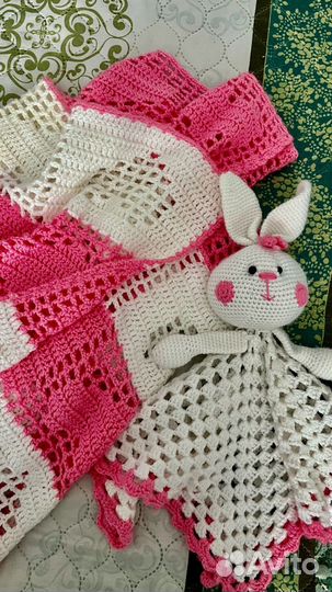 Плед детский вязаный ручная работа