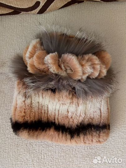 Шапка норка вязаная