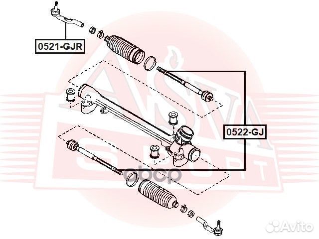 Наконечник рулевой правый 0521GJR asva