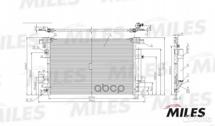 Конденсер mitsubishi lancer / outlander 1.5-2.4