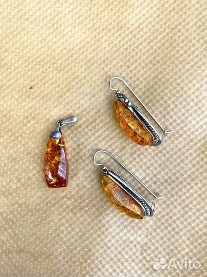 Подвеска Янтарь Винтаж СССР