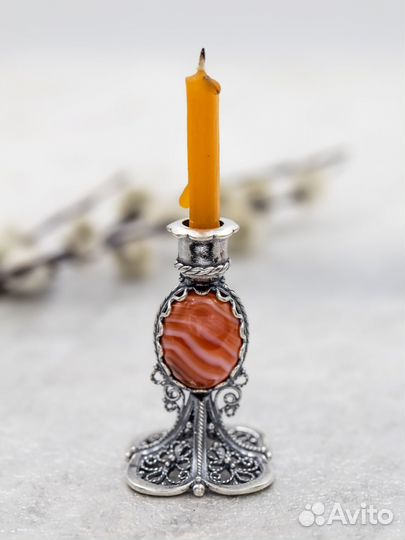 Подсвечник для церковной свечи покрытие серебро