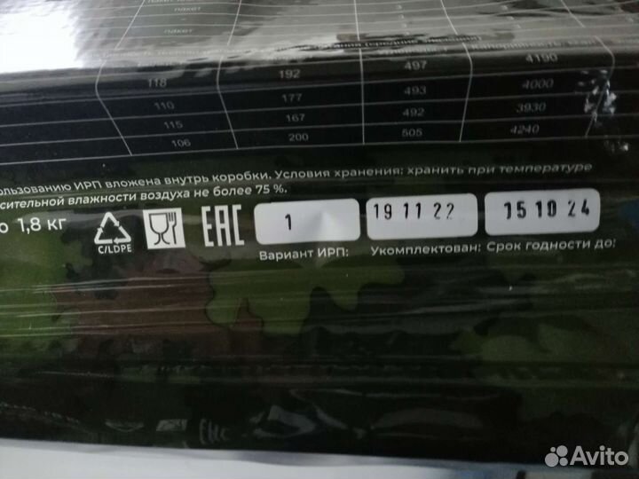 Ирп сухпай сухой паек