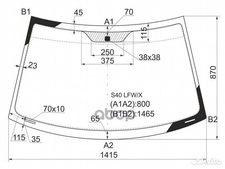 Стекло лобовое volvo S40/V40 4/5D 95-03 S40 LFW