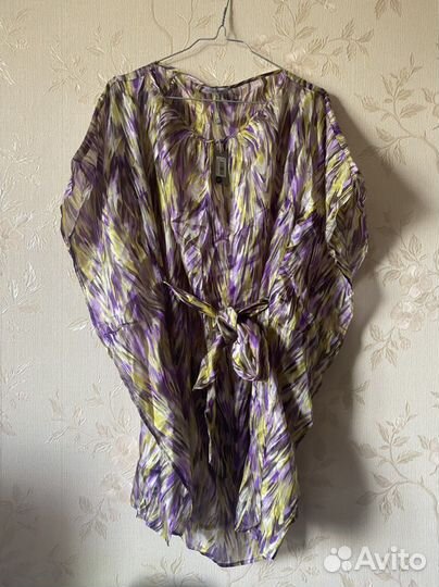 Новая шелковая пляжная накидка размер S