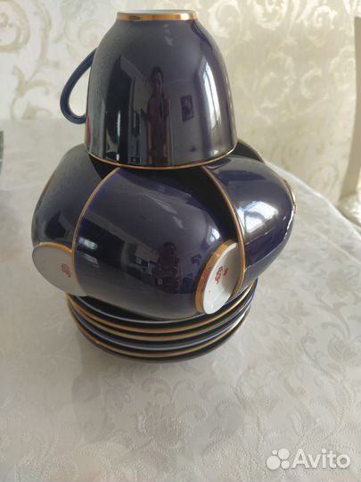 Чашка с блюдцем, тонкий фарфор лфз 1сорт